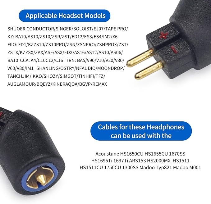 okcsc Pentaconn Ear PE Female to 0.78 Male Headphone Adapter, for IEM 0.78 2 Pin Earbuds to Pentaconn Ear PE Cable, for Acoustune HS1650CU HS1655CU 1670SS HS1695TiMadoo Typ821 Madoo M001, 1 Pair/Clear