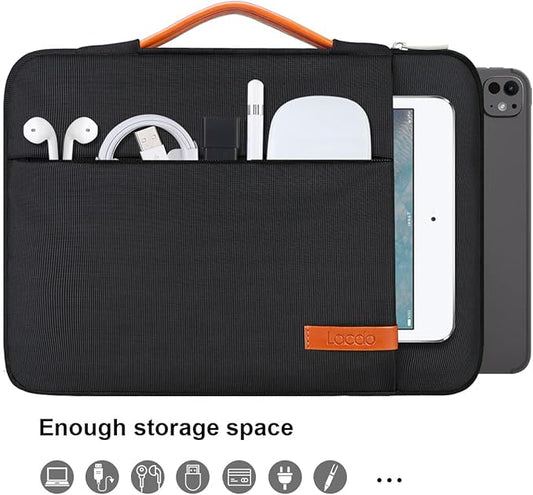 Lacdo 360° Protective Tablet Sleeve Case for 13 inch New iPad Air M3 M2 2025-2024, 13-inch New iPad Pro M4 2024, 12.9" iPad Pro 6 5 4 3 with Magic Keyboard Folio, Water-Resistant Tablet Case Bag,Black