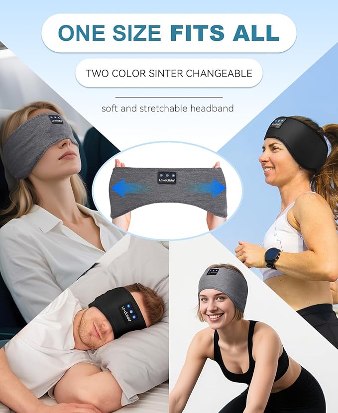LC-dolida 2-Pack Sleep Headphones Bluetooth 5.4, Sports Bluetooth Headband Headphones Wireless with Ultra-Thin HD Stereo Speaker for Sleeping Gift Workout Yoga Travel Meditation