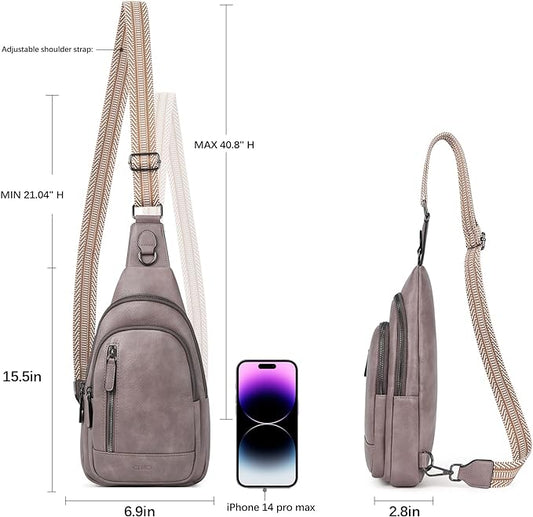 CLUCI Crossbody Bags for Women Men,Leather Sling Bag Cross Body Backpack for Woman Gifts for Women Birthday Unique