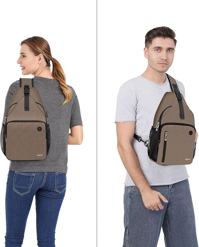 MOSISO Sling Backpack Bag, Crossbody Shoulder Bag Travel Hiking Daypack Chest Bag with Front Square Pocket&USB Charging Port