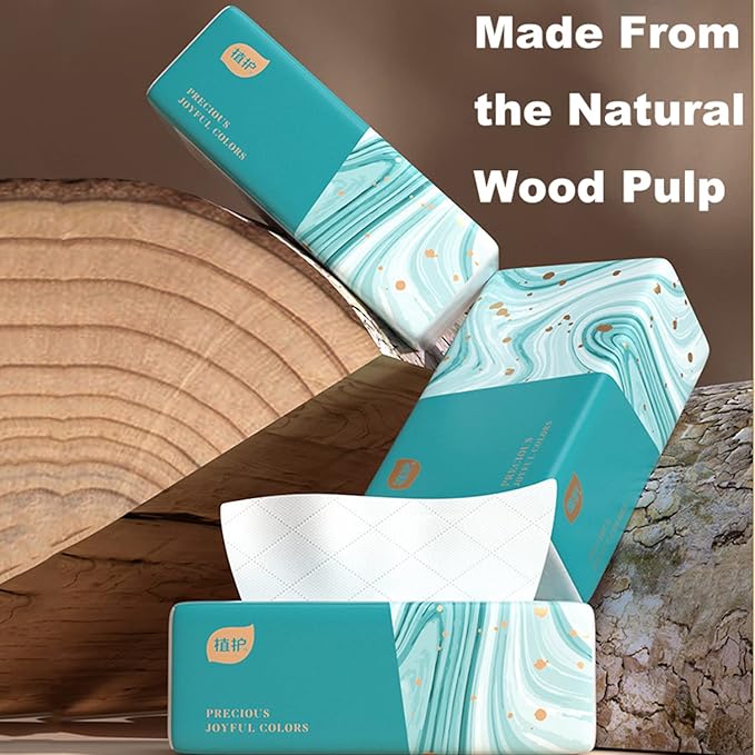 Pack of 8, Disposable Small Facial Tissue, Toilet Paper, Bag Cover, Not Box, Napkin, White Facial Paper Tissue, Material Wood Pulp Fiber NOT COTTON, 4-Ply, 280 Sheet per Pack