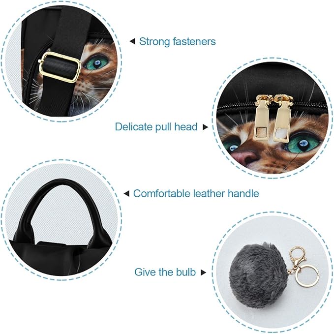 ALAZA Beautiful Bengalensis Cat Kitten Backpack Purse for Women Anti Theft Fashion Back Pack Shoulder Bag