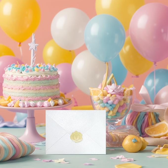 YINUOYOUJIA 50 PCS Pearl white Envelopes A7,5 x 7 white Shimmer Envelopes for Invitation,Perfect for Wedding Invitation Cards,Birthday RSVP Invite,5.25 x 7.25 inches