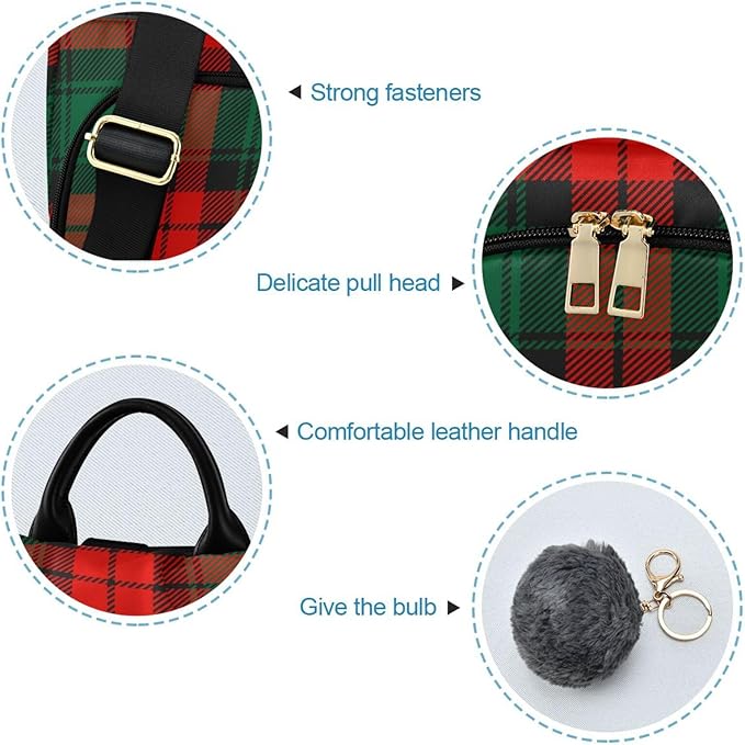 ALAZA Christmas Tartan Plaid Backpack Purse for Women Anti Theft Fashion Back Pack Shoulder Bag