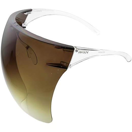 zeroUV - Protective Face Shield Full Cover Visor Glasses/Sunglasses (Anti-Fog/Blue Light Filter) (Brown AP)