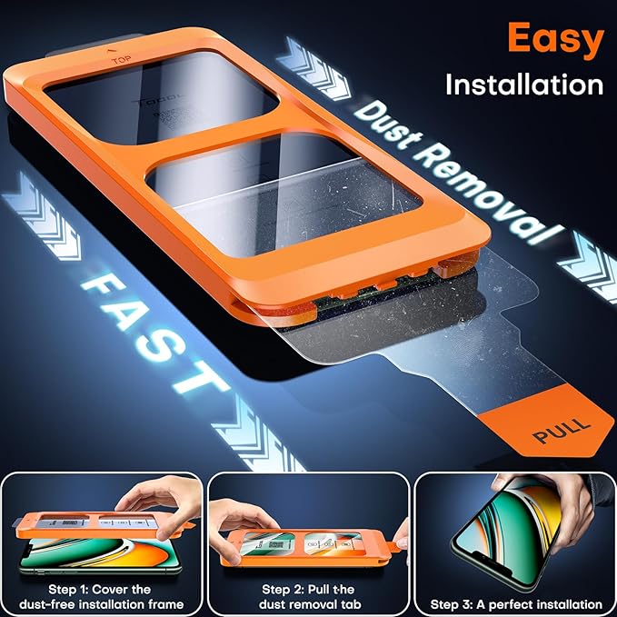 TOCOL for iPhone 11 Pro Screen Protector 9H Hardness Military Grade Shatterproof HD Tempered Glass Full Coverage Easy Installation Case Friendly 2 Pack