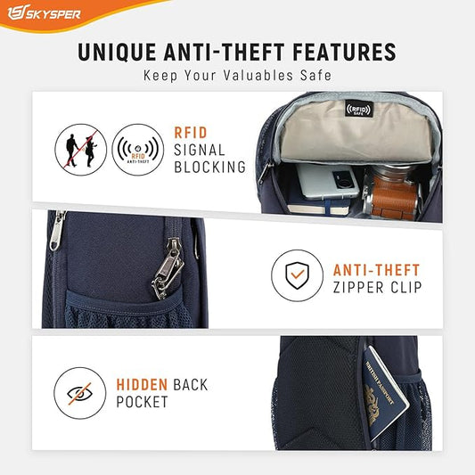 SKYSPER Sling Bag RFID Cross Body Bag Recycled Crossbody Backpack Travel Daypack