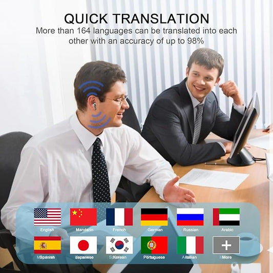 Language Translator Earbuds Real Time, AI Translation Earbuds Real Time with 164 Languages & 5 Modes, 3-in-1 Bluetooth 5.4 Translator Device, 42H Translatior Headphones Business, Learning Black
