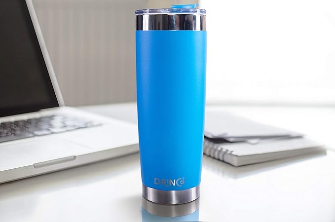 Drinco - 20 oz Stainless Steel Tumbler | Double Walled Vacuum Insulated Mug With Lid, 2 Straws, For Hot & Cold Drinks (20oz Royal Blue, 20oz)