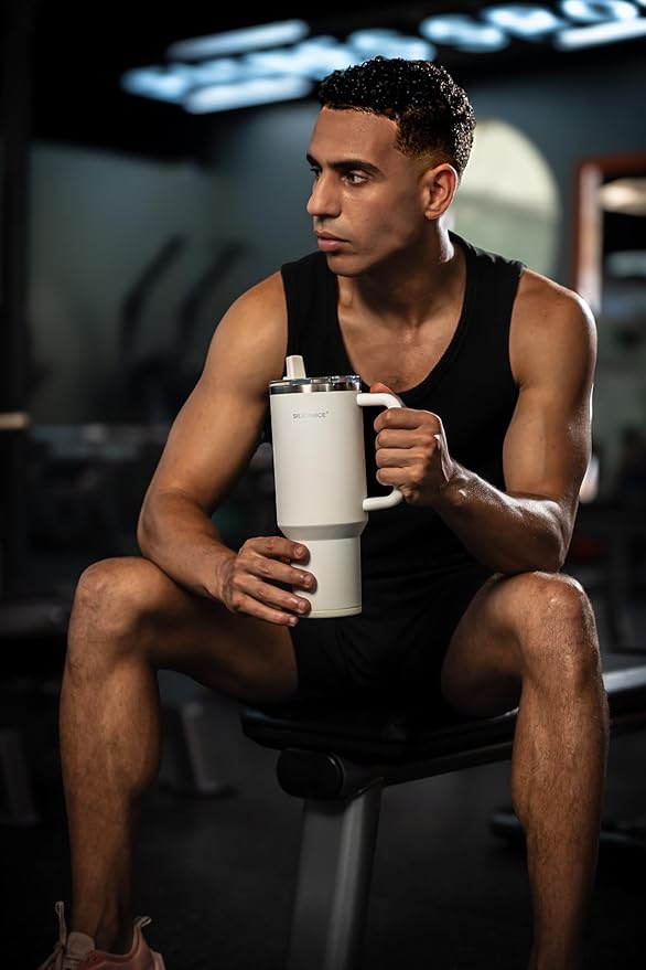 Easy Clean Pro Tumbler - 30 oz Water Bottle with Handle Quick-Disassemble Flip Straw, Leakproof Insulated Stainless Steel,Dishwasher Safe, BPA-Free Gifts for Women & Men