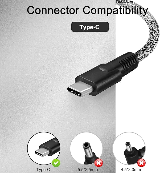 100W USB-C Charger Compatible with HP Spectre Fold 17 x360 16-aa0047nr Pavilion Plus 14 14-ew1010nr ZBook Firefly 14 16 G11 Envy 17-cw1087nr 17-cw1097nr Adapter TPN-LA31 N57041-001 N56858-001