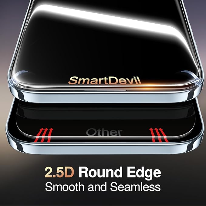 SMARTDEVIL 2 Pack for iPhone Air Privacy Screen Protector, Military Grade Shatterproof, 9H Hardness, Anti-Spy Tempered Glass, Fast & Easy Installation, Case Friendly
