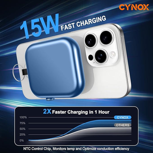 6000mAh Magnetic Portable Charger,3-in-1 Magnetic Power Bank,22.5W Fast Charging USB-C Magnetic Battery Pack for iPhone 16/15/14/13/12,Apple Watch Series,Airpods