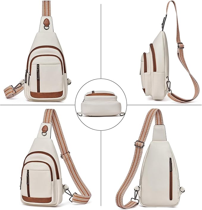 Womens Sling Bag Crossbody Bags for Women Vegan Leather Sling Backpack Daypack Fanny Pack Crossbody Purse Travel