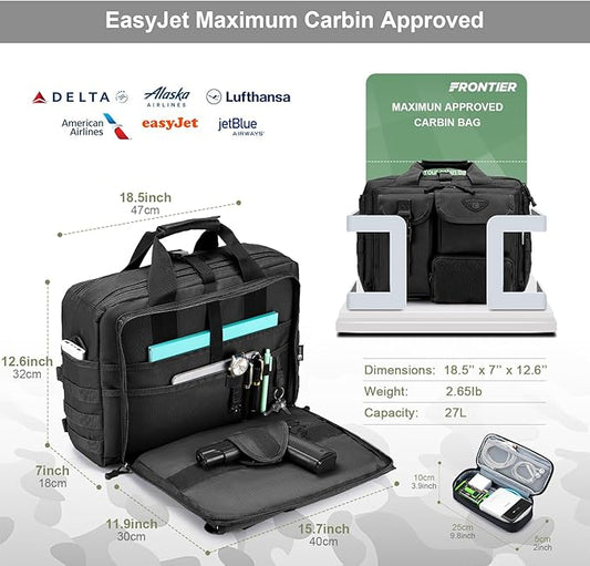 Stypos Tactical Laptop Bag for Men,14inch/15.6inch/17.3inch Messenger Bag Military Shoulder Bag,Flight Work Bags for Pilots