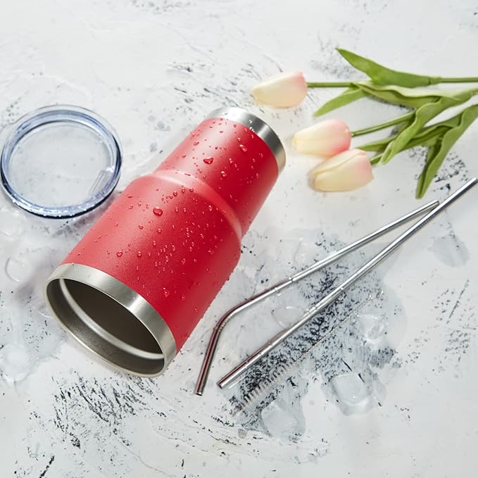 MEWAY 30oz Insulated Tumbler With Lids and Straws,Stainless Steel Double Vacuum Coffee Tumbler Cup, Brush, Durable Powder Coated Coffee Cup for Cold & Hot Drinks, Office, Travel(mixture,4 PACK)