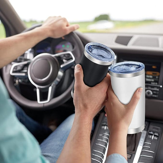 20oz Tumbler Bulk Stainless Steel Tumblers with Lid Vacuum Insulated Double Wall Travel Coffee Mug Powder Coated Tumbler Cup for Hot and Cold Drinks(White, 1 pack)