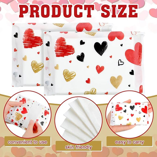 Eaasty 50 Packs Pocket Pack Travel Size Facial Tissues 3 Ply Paper Mini Wedding Tissues for Guests Travel Valentine Wedding Party Favors