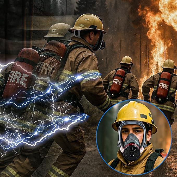 2Pack Full Face Gas Mask: Gas Masks Survival Nuclear and Chemical with 6001 & 40MM Activated Carbon Filter Full Face Respirator Mask Used for Dust Spray Machining Soldering Polishing Welding