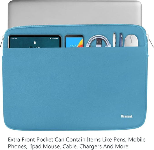 Laptop Sleeve Bag, 15.6 inch Computer Case Shockproof Protective Notebook Case with Accessory Pocket, Briefcase Carrying Laptop Sleeve for 15.6" HP, ASUS, Dell, Lenovo, Acer -Sky Blue