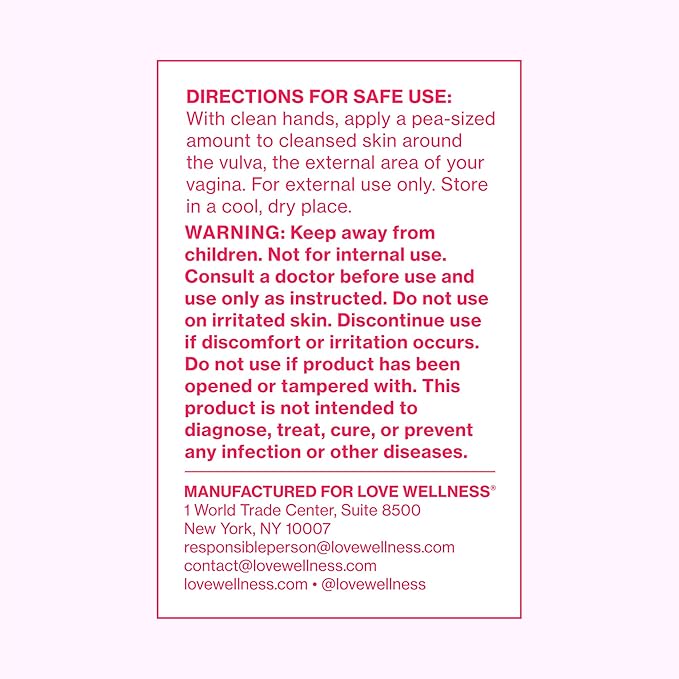 Love Wellness Comfy Cream Vulva & Vaginal Moisturizer - 1.01 oz