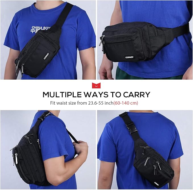CXWMZY Fanny Packs For Women & Men Waist Pack Hip Bum Bag with Multi-Pockets Large Capacity Waterproof Casual Bum Bag for Disney Traveling Casual Cycling Running Hiking