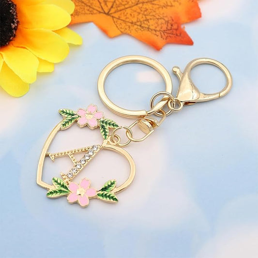 Elechobby Heart Shape Letter Keychain - Cute Accessory for Women,Sister,Mom,Bestie, Handbag Backpack Charm,Car Keyring