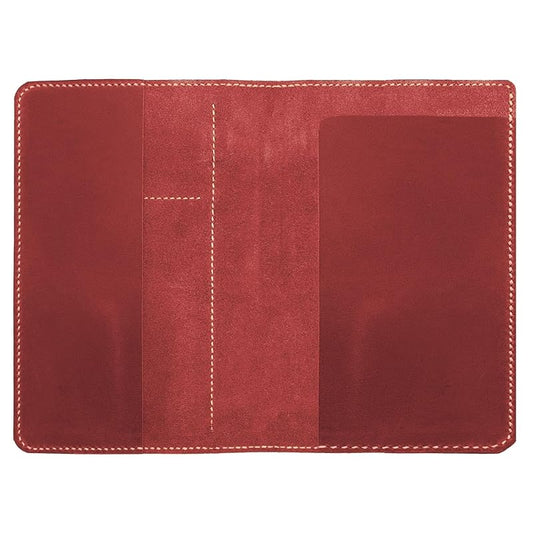 Genuine Leather Notebook Notepad Cover for TOPS The Legal Pad Writing Pads Docket 5" x 8" Cover, retro real leather portfolio folder cover organizer (Red)