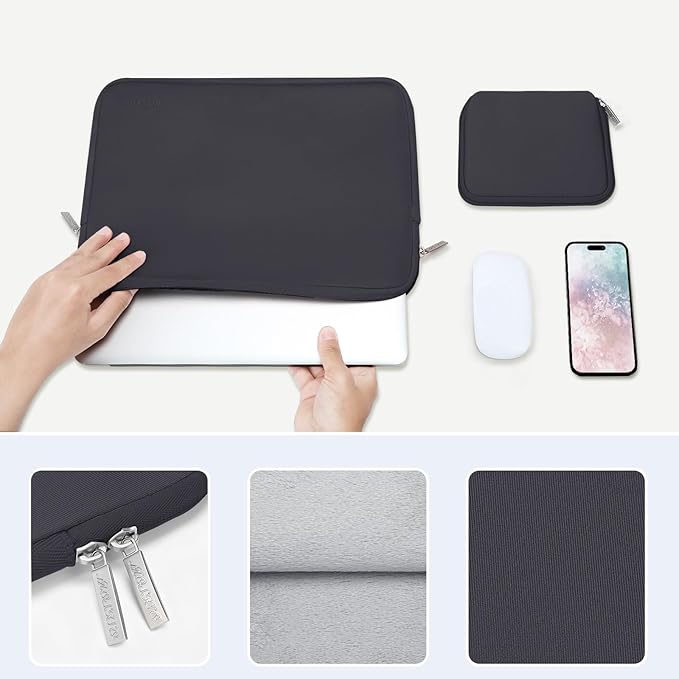 MOSISO Laptop Case 13 inch, 13 inch Laptop Sleeve Bag Compatible with MacBook Air 13 M4 M3 M2 M1 2025-2018 / Pro 13 M2 M1 2025-2016, Neoprene Computer Sleeve Bag with Small Case, Space Gray
