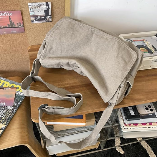 Collsants Messenger Bag for Women Men Satchel Bag Canvas Crossbody Shoulder Bag Casual Sling Bag