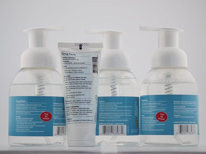 Combo: 2-8.25oz Hand Sanitizer Foam, 8.25oz Sanitizing Soap, 2oz Topical Antiseptic Gel, Alcohol-Free, Long-lasting Protection. Kills Germs. Moisturizes With Aloe Vera