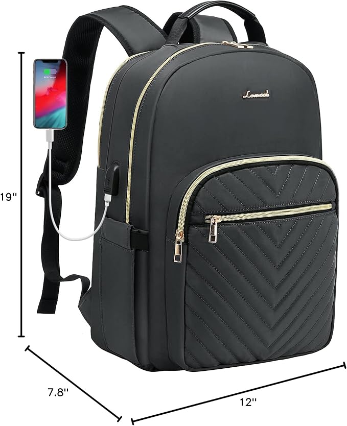 LOVEVOOK Laptop Backpack for Women, 17 Inch Large Capacity Travel Computer Work Bags, Business Nurse Backpack Purse for Womens, Backpacks, Dark Grey