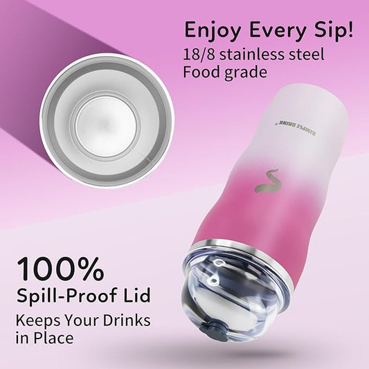 20Oz Insulated Tumbler With Straw And Lid,Stainless Steel Coffee Cup, Double Wall Vacuum Travel Mug,Spill proof Iced Coffee Tumbler, Mom tumbler, White Red Tumbler