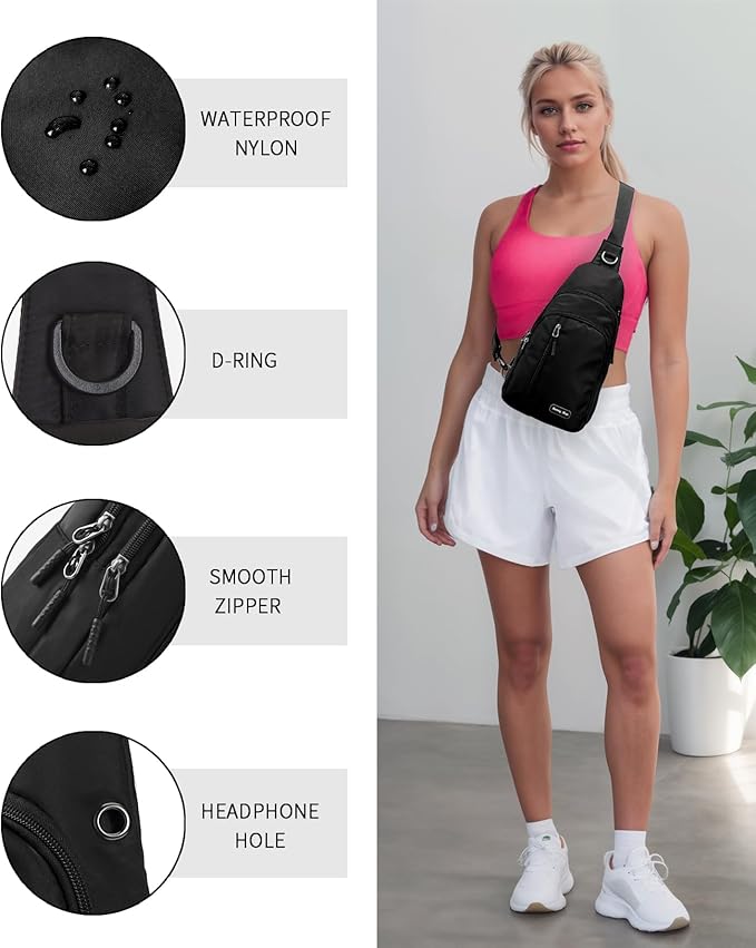 Seoky Rop Small Sling Bag Crossbody for Men Women One Strap Shoulder Cross Body Bag Sling Backpack for Travel