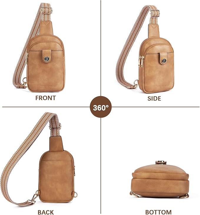 BOSTANTEN Small Sling Bag Crossbody Bags for Women Trendy Crossbody Purse Leather Chest Bag