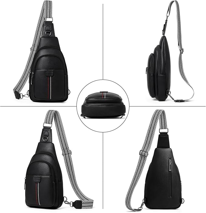 Womens Sling Bag Crossbody Bags for Women Vegan Leather Sling Backpack Daypack Fanny Pack Crossbody Purse Travel