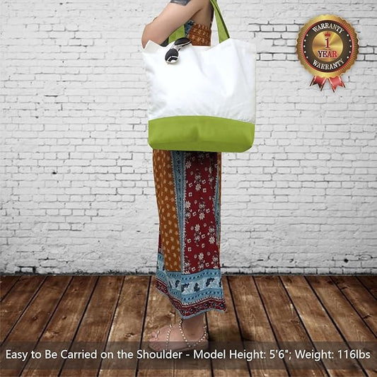 TOPDesign 3-Pack Super Strong Large 12oz Cotton Canvas Tote Bags, Reusable Grocery Shopping Cloth Bags, Fashionable Two-Tone Totes for Crafts, DIY Your Creative Designs