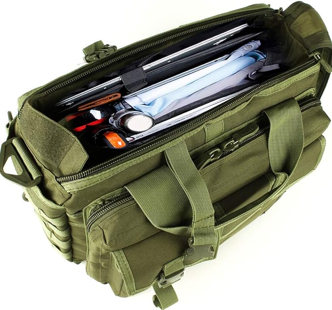 GES Tactical Briefcase, 15.6" Men's Messenger Bag Military Briefcase for Men, ArmyGreen