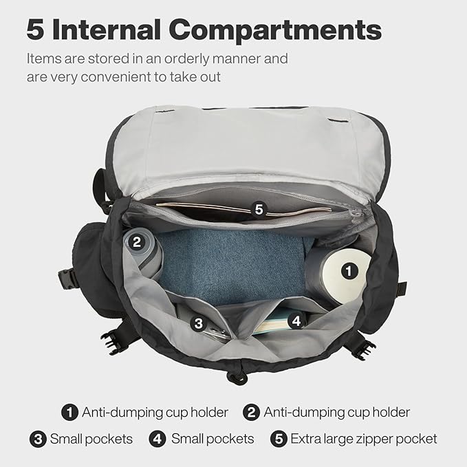 mixi Travel Backpack for Women Men, 18 Inch Carry On Laptop Backpack Flight Approved fits 16'' Laptop, Lightweight Waterproof Hiking Backpack Travel Outdoor Business Casual Daypack, Black