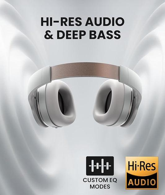 Cleer Audio Enduro ANC Noise Canceling Headphones, Bluetooth Multipoint Connection, Over-The-Ear Design with Mic, Crystal Clear Hands-Free Calling, up to 60 Hours of Battery Life - Light Grey