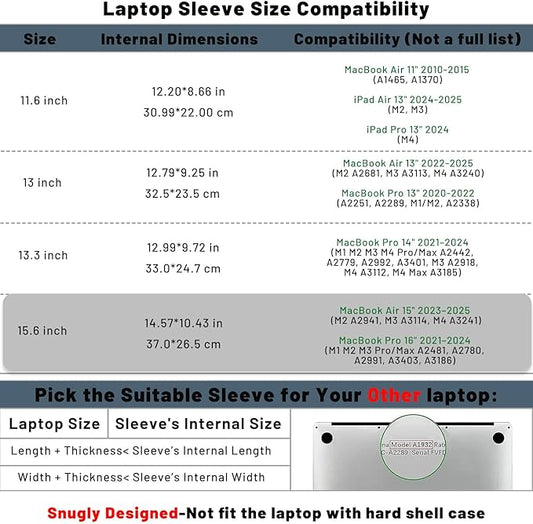 Allinside 15-16 inch Laptop Sleeve Case Compatible with MacBook Air 15 2023-2025/MacBook Pro 16 2021-2024, Waterproof PU Leather Laptop Sleeve Bag Protective Vertical Case Cover, Blue