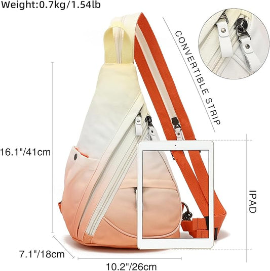KL928 Canvas Sling Bag - Small Crossbody Backpack Shoulder Casual Daypack Rucksack for Men Women
