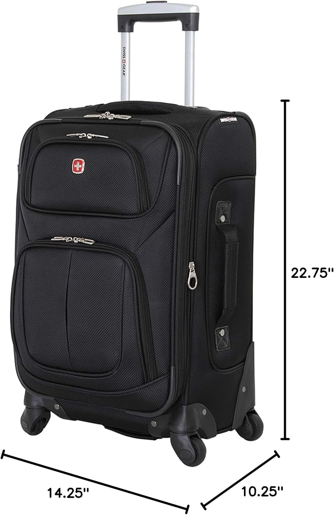 SwissGear Sion Softside Expandable Luggage, Black, Carry-On 21-Inch