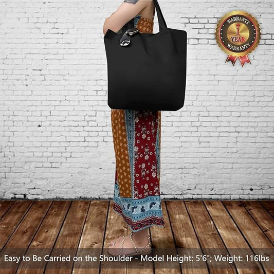 TOPDesign 12-Pack Super Strong Large 12oz Cotton Canvas Tote Bags, Reusable Grocery Shopping Cloth Bags, Fashionable Two-Tone Totes for Crafts, DIY Your Creative Designs