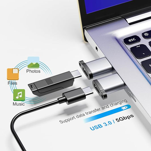 USB to USB C Adapter 6 Pack,USB-A to USB-C Adapter,USBA Male TypeC Female Adaptor,Charger Cable Converter,USBC Adapters for iPhone 16 15 13,MacBook Pro,Laptop,iPad,AirPods and More,Grey