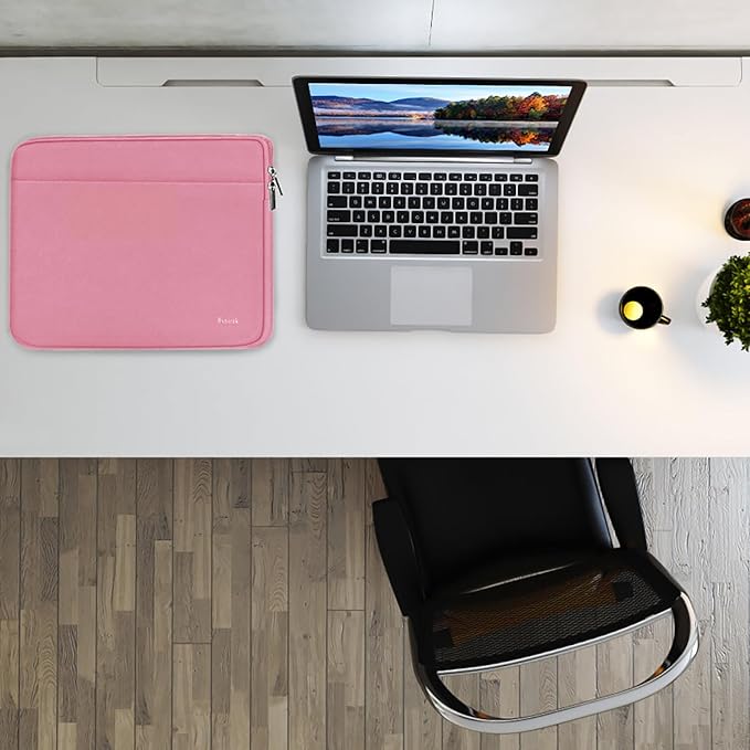 Laptop Sleeve Case, 15.6 inch Computer Bag Shockproof Protective Notebook Case with Accessory Pocket, Briefcase Carrying Laptop Sleeve for 15.6" HP, ASUS, Dell, Lenovo, Acer - Pink