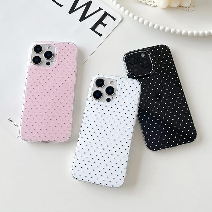 Compatible with iPhone 11 Pro Max Case, Fashion Cute Aesthetic Polka Dot Pattern Cover for Women, Shockproof Slim Soft TPU and Hard PC Protective Phone Case for iPhone 11 Pro Max 6.5"- White