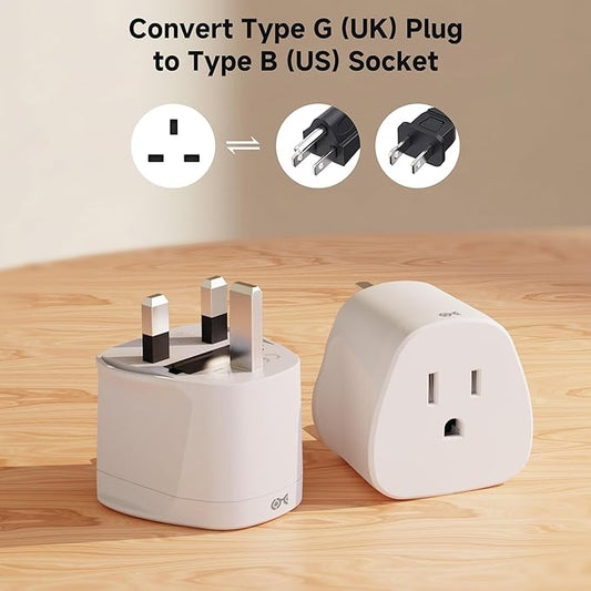 Cable Matters Type G Adapter for Travel, US to UK Travel Plug Adapter Works in England/London/Ireland/Singapore/Dubai/Malta/Malaysia/Kenya/Hong Kong, CE & RoHS Certified