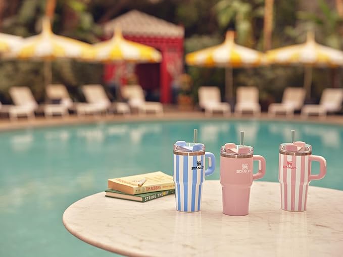 STANLEY Quencher H2.0 Tumbler with Handle and Straw 20 oz | Flowstate 3-Position Lid | Cup Holder Compatible for Travel | Insulated Stainless Steel Cup | BPA-Free | Peach Whip Gloss